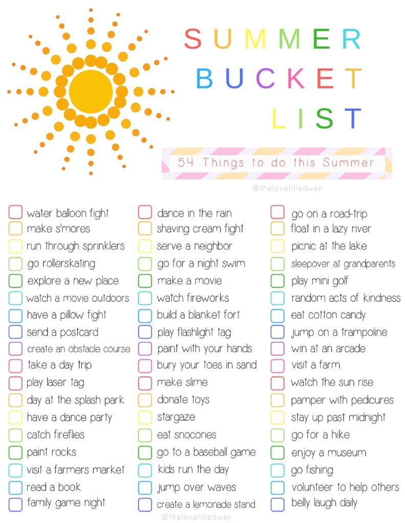 Summer Bucket List ~ 2019 » First 28 Photography